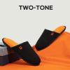 imageLongBay Mens House Slippers Comfy Knit Scuff Lightweight Memory Foam Slip On Bedroom Shoes for Indoor Outdoor TravelBright Orange