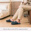 imageLongBay Mens House Slippers Comfy Knit Scuff Lightweight Memory Foam Slip On Bedroom Shoes for Indoor Outdoor TravelDusty Blue