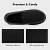 imageLongBay Mens Memory Foam Loafer Slippers Cozy Waffle Knit Slip on Moc House Shoes for Indoor OutdoorBlack