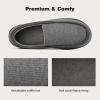 imageLongBay Mens Memory Foam Loafer Slippers Cozy Waffle Knit Slip on Moc House Shoes for Indoor OutdoorGrey