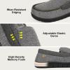imageLongBay Mens Memory Foam Loafer Slippers Cozy Waffle Knit Slip on Moc House Shoes for Indoor OutdoorGrey