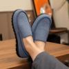 imageLongBay Mens Memory Foam Loafer Slippers Cozy Waffle Knit Slip on Moc House Shoes for Indoor OutdoorLight Blue