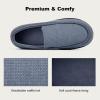 imageLongBay Mens Memory Foam Loafer Slippers Cozy Waffle Knit Slip on Moc House Shoes for Indoor OutdoorLight Blue