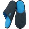 imageLongBay Mens House Slippers Comfy Knit Scuff Lightweight Memory Foam Slip On Bedroom Shoes for Indoor Outdoor TravelDusty Blue