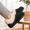 imageLongBay Womens Cozy Bootie Slippers Memory Foam Warm House Shoes with Fluffy Collar NonSlip Indoor OutdoorBlack