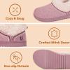 imageLongBay Womens Cozy Bootie Slippers Memory Foam Warm House Shoes with Fluffy Collar NonSlip Indoor OutdoorPink