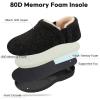 imageLongBay Mens Slippers Warm Bedroom Memory Foam House Shoes SlipOn for Indoor Outdoor WinterBlack