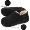 imageLongBay Mens Slippers Warm Bedroom Memory Foam House Shoes SlipOn for Indoor Outdoor WinterBlack