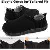 imageLongBay Mens Slippers Warm Bedroom Memory Foam House Shoes SlipOn for Indoor Outdoor WinterCoal Black