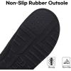 imageLongBay Mens Slippers Warm Bedroom Memory Foam House Shoes SlipOn for Indoor Outdoor WinterCoal Black