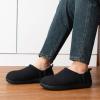 imageLongBay Mens Slippers Warm Bedroom Memory Foam House Shoes SlipOn for Indoor Outdoor WinterCoal Black