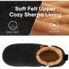 imageLongBay Mens Slippers Warm Bedroom Memory Foam House Shoes SlipOn for Indoor Outdoor WinterDark Black
