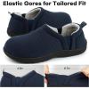imageLongBay Mens Slippers Warm Bedroom Memory Foam House Shoes SlipOn for Indoor Outdoor WinterDark Blue