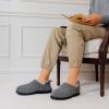 imageLongBay Mens Slippers Warm Bedroom Memory Foam House Shoes SlipOn for Indoor Outdoor WinterDark Grey