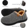 imageLongBay Mens Slippers Warm Bedroom Memory Foam House Shoes SlipOn for Indoor Outdoor WinterDark Grey