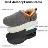 imageLongBay Mens Slippers Warm Bedroom Memory Foam House Shoes SlipOn for Indoor Outdoor WinterDark Grey