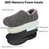 imageLongBay Mens Slippers Warm Bedroom Memory Foam House Shoes SlipOn for Indoor Outdoor WinterLight Gray