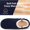 imageLongBay Mens Slippers Warm Bedroom Memory Foam House Shoes SlipOn for Indoor Outdoor WinterNavy Blue
