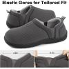 imageLongBay Mens Slippers Warm Bedroom Memory Foam House Shoes SlipOn for Indoor Outdoor WinterNeutral Grey