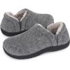 imageLongBay Mens Slippers Warm Bedroom Memory Foam House Shoes SlipOn for Indoor Outdoor WinterLight Gray