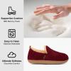 imageLongBay Womens Felt Bootie Slippers Warm Cozy Memory Foam House Shoes with Polar Fleece Lining Non Slip Indoor OutdoorBurgundy