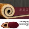 imageLongBay Womens Felt Bootie Slippers Warm Cozy Memory Foam House Shoes with Polar Fleece Lining Non Slip Indoor OutdoorBurgundy