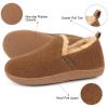 imageLongBay Womens Felt Bootie Slippers Warm Cozy Memory Foam House Shoes with Polar Fleece Lining Non Slip Indoor OutdoorCamel