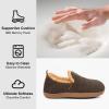 imageLongBay Womens Felt Bootie Slippers Warm Cozy Memory Foam House Shoes with Polar Fleece Lining Non Slip Indoor OutdoorCoffee