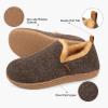 imageLongBay Womens Felt Bootie Slippers Warm Cozy Memory Foam House Shoes with Polar Fleece Lining Non Slip Indoor OutdoorCoffee