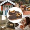 imageLongBay Womens Felt Bootie Slippers Warm Cozy Memory Foam House Shoes with Polar Fleece Lining Non Slip Indoor OutdoorCoffee