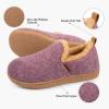 imageLongBay Womens Felt Bootie Slippers Warm Cozy Memory Foam House Shoes with Polar Fleece Lining Non Slip Indoor OutdoorDeep Pink