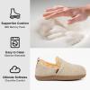 imageLongBay Womens Felt Bootie Slippers Warm Cozy Memory Foam House Shoes with Polar Fleece Lining Non Slip Indoor OutdoorOatmeal