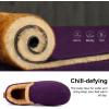 imageLongBay Womens Felt Bootie Slippers Warm Cozy Memory Foam House Shoes with Polar Fleece Lining Non Slip Indoor OutdoorPurple