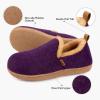 imageLongBay Womens Felt Bootie Slippers Warm Cozy Memory Foam House Shoes with Polar Fleece Lining Non Slip Indoor OutdoorPurple