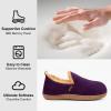 imageLongBay Womens Felt Bootie Slippers Warm Cozy Memory Foam House Shoes with Polar Fleece Lining Non Slip Indoor OutdoorPurple