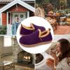 imageLongBay Womens Felt Bootie Slippers Warm Cozy Memory Foam House Shoes with Polar Fleece Lining Non Slip Indoor OutdoorPurple