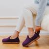 imageLongBay Womens Felt Bootie Slippers Warm Cozy Memory Foam House Shoes with Polar Fleece Lining Non Slip Indoor OutdoorPurple