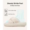 image:imageLongBay Womens Fuzzy Slippers Open Toe Memory Foam Supportive House Shoes Bow Crossbands Indoor Bedroom Slides GiftBeige