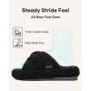 image:imageLongBay Womens Fuzzy Slippers Open Toe Memory Foam Supportive House Shoes Bow Crossbands Indoor Bedroom Slides GiftBlack