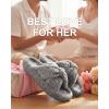 image:imageLongBay Womens Fuzzy Slippers Open Toe Memory Foam Supportive House Shoes Bow Crossbands Indoor Bedroom Slides GiftGrey