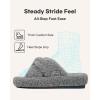image:imageLongBay Womens Fuzzy Slippers Open Toe Memory Foam Supportive House Shoes Bow Crossbands Indoor Bedroom Slides GiftGrey