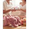 image:imageLongBay Womens Fuzzy Slippers Open Toe Memory Foam Supportive House Shoes Bow Crossbands Indoor Bedroom Slides GiftPink