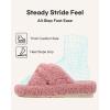 image:imageLongBay Womens Fuzzy Slippers Open Toe Memory Foam Supportive House Shoes Bow Crossbands Indoor Bedroom Slides GiftPink
