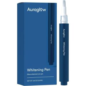 imageAuraglow Extra Strength Teeth Whitening Pen 9 Hydrogen Peroxide 40 Whitening Treatments Whitens Teeth Fast No Sensitivity 4mLMint 35