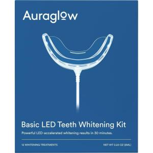 imageAuraglow Teeth Whitening Kit Wired LED Accelerator Light 35 Carbamide Peroxide Teeth Whitening Gel 12 Whitening Treatments 2 3mL Whitening Gel Syringes Whiten Teeth Faster02 Fl Oz Pack of 1