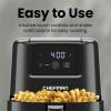 imageCHEFMAN 2 Qt Mini Air Fryer  Digital SpaceSaving Compact Air Fryer with Nonstick and Dishwasher Safe Basket Quick ampamp Easy Meals in Minutes Features Digital Timer and Shake Reminder  BlackBlack