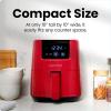 imageCHEFMAN 2 Qt Mini Air Fryer  Digital SpaceSaving Compact Air Fryer with Nonstick and Dishwasher Safe Basket Quick ampamp Easy Meals in Minutes Features Digital Timer and Shake Reminder  BlackRed