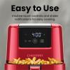 imageCHEFMAN 2 Qt Mini Air Fryer  Digital SpaceSaving Compact Air Fryer with Nonstick and Dishwasher Safe Basket Quick ampamp Easy Meals in Minutes Features Digital Timer and Shake Reminder  BlackRed