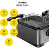 imageChefman 45 Liter Deep Fryer wBasket Strainer XL Jumbo Size Adjustable Temperature ampamp Timer Perfect for Fried Chicken Shrimp French Fries Chips ampamp More Removable OilContainer Stainless SteelBlack Stainless Steel