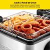imageChefman 45 Liter Deep Fryer wBasket Strainer XL Jumbo Size Adjustable Temperature ampamp Timer Perfect for Fried Chicken Shrimp French Fries Chips ampamp More Removable OilContainer Stainless SteelStainless Steel  Removable Divider
